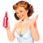 Pin Up realizzata a mano da Giampiero Ubezio per bevande Abbondio
