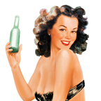 Pin Up realizzata a mano da Giampiero Ubezio per bevande Abbondio