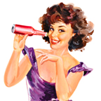 Pin Up realizzata a mano da Giampiero Ubezio per bevande Abbondio